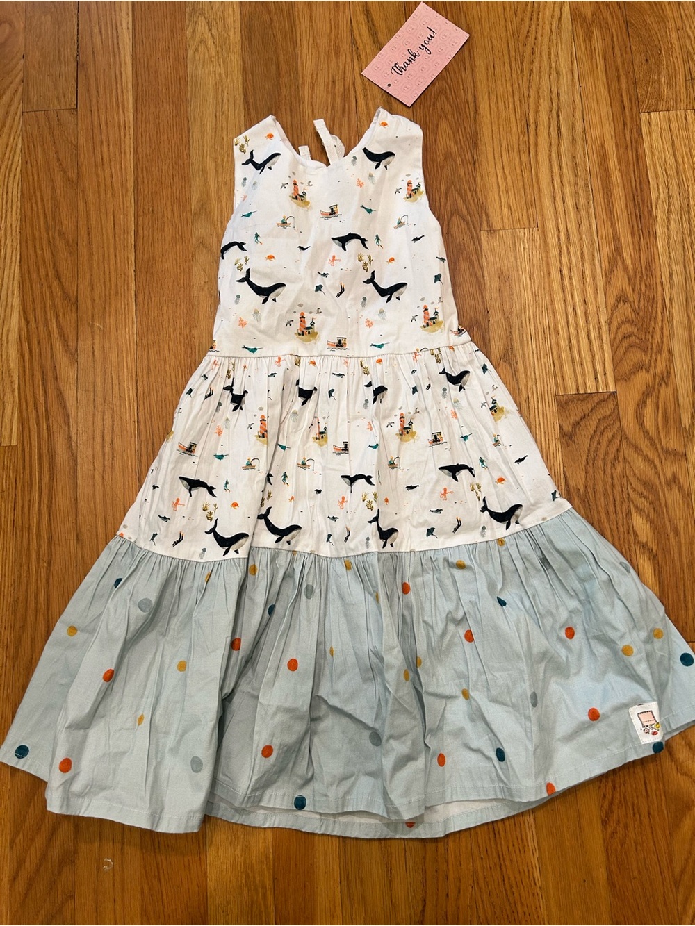NWT Pocket of Petals 6 Whale & Polka Dot Tiered Sundress
